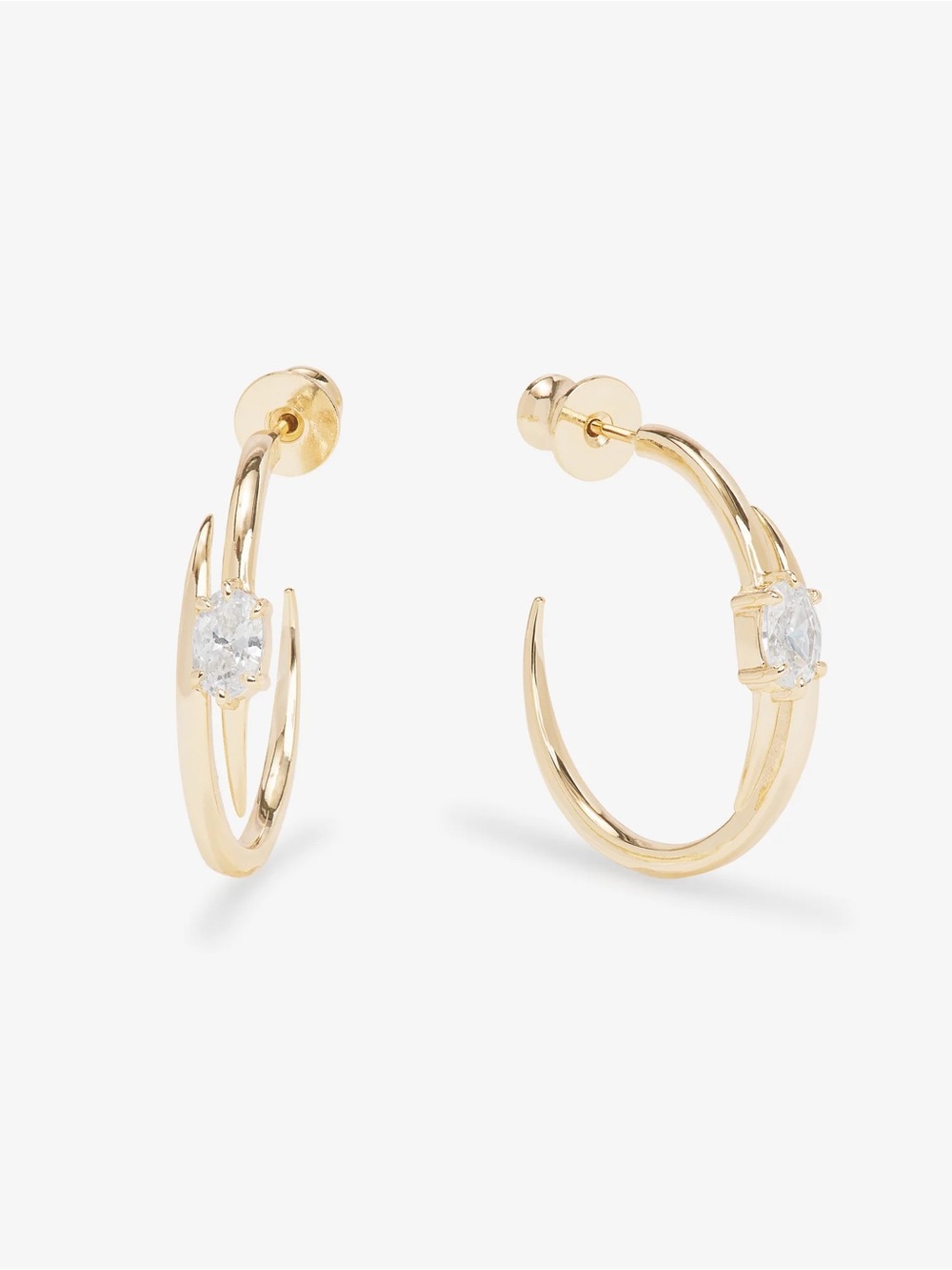 Melinda Maria Gold Hoop Earrings with Diamondettes- 1”
